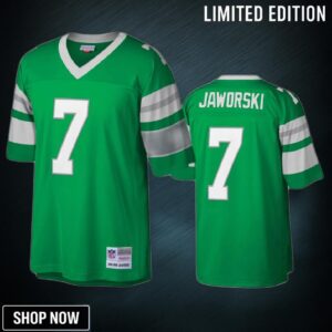 Philadelphia Eagles Ron Jaworski Kelly Green Legacy Replica Jersey