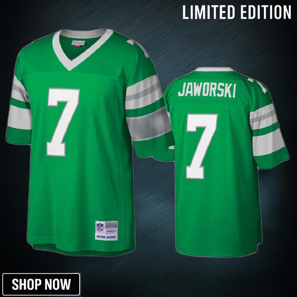 Philadelphia Eagles Ron Jaworski Kelly Green Legacy Replica Jersey