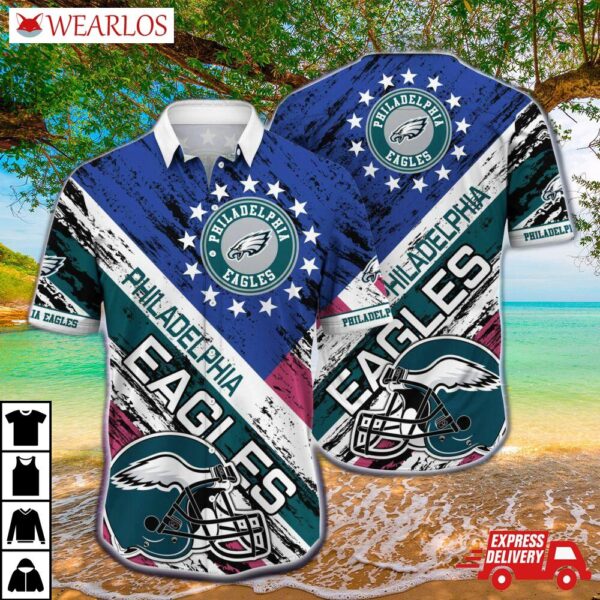 Philadelphia Eagles Rugby Helmet Hawaiian Shirt