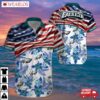 Philadelphia Eagles Stars And Flowers Patriotic Hawaiian Shirt