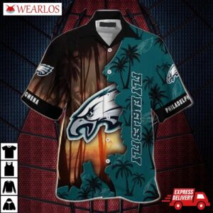 Philadelphia Eagles Sunset Paradise Hawaiian Shirt