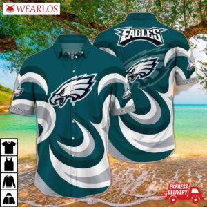 Philadelphia Eagles Swirling Victory Hawaiian Shirt