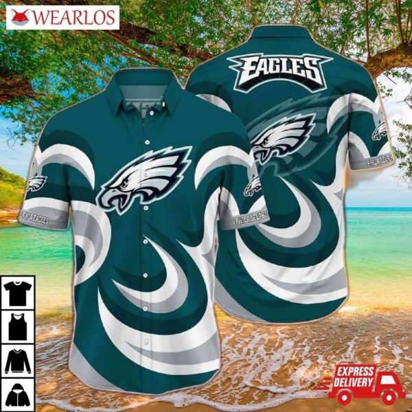 Philadelphia Eagles Swirling Victory Hawaiian Shirt