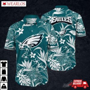 Philadelphia Eagles Tropical Paradise Floral Hawaiian Shirt