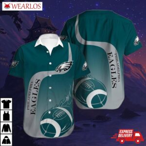 Philadelphia Eagles Wave Fade Hawaiian Shirt