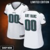 Philadelphia Eagles Womens Custom Game Jersey - White Jerseys Nfl