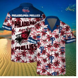 Philadelphia Phillies Coconut Tree Pattern Hawaiian Shirt