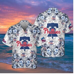 Philadelphia Phillies Liberty Bell Floral Hawaiian Shirt
