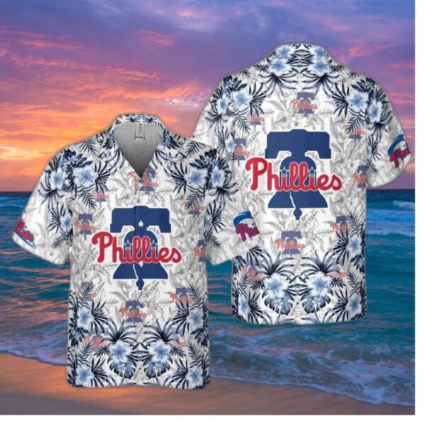 Philadelphia Phillies Liberty Bell Floral Hawaiian Shirt