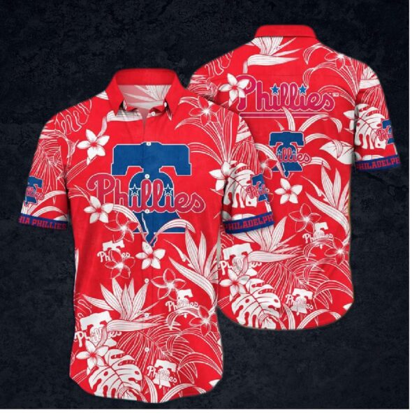 Philadelphia Phillies Monstera Breeze Hawaiian Shirt