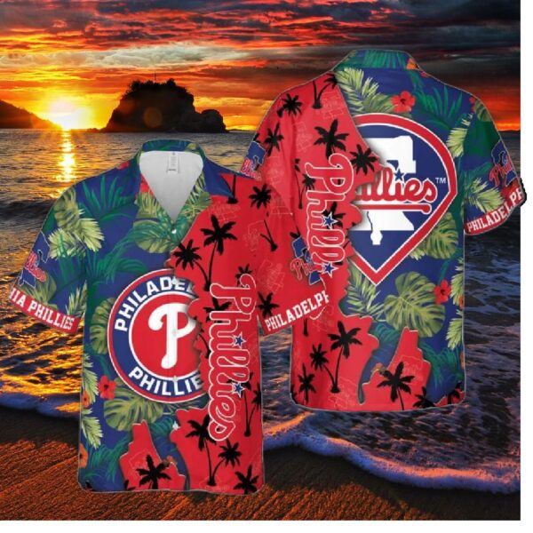 Philadelphia Phillies Palm Sunset Hawaiian Shirt