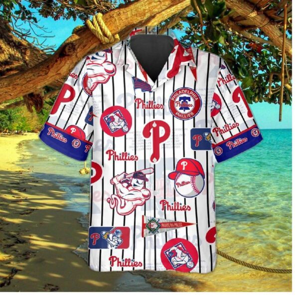 Philadelphia Phillies Pinstripe Fanatic Hawaiian Shirt