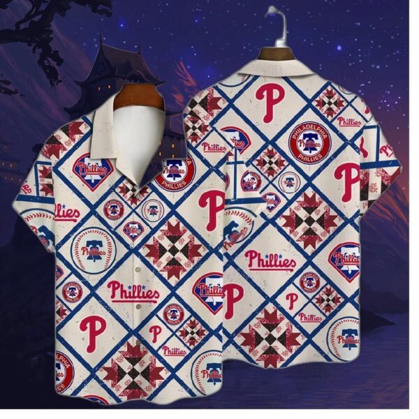 Philadelphia Phillies Quilt Patch Hawaiian Shirt