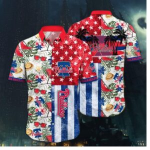 Philadelphia Phillies Stars And Stripes Celebration Hawaiian Shirt