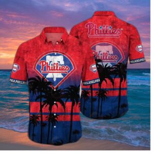 Philadelphia Phillies Sunset Palms Hawaiian Shirt
