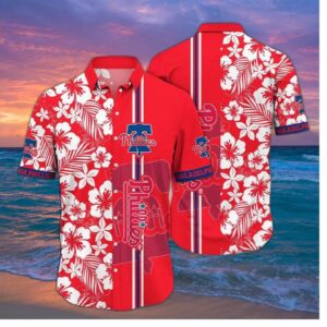 Philadelphia Phillies Tropical Hibiscus Hawaiian Shirt