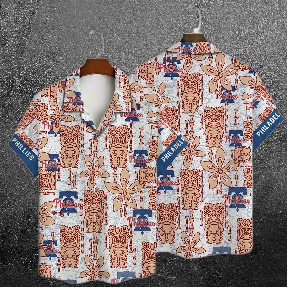 Philadelphia Phillies Vintage Tiki Hawaiian Shirt