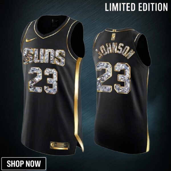 Phoenix Suns Cameron Johnson 23 Black Diamond Limited Edition Jersey Playoffs