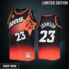 Phoenix Suns Cameron Johnson 23 Black Orange Fadeaway Men Jersey Mitchell Ness