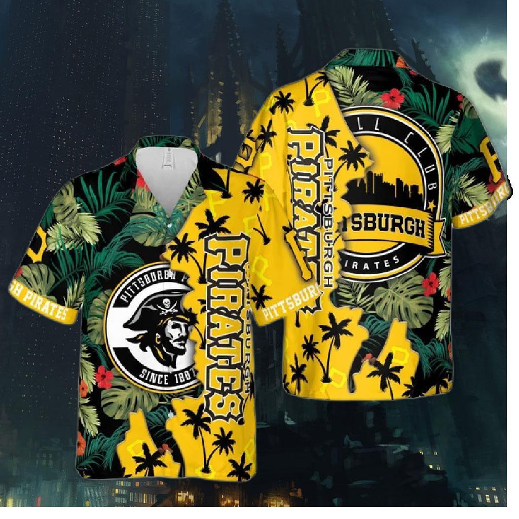 Pittsburgh Pirates Tropical Skyline Hawaiian Shirt