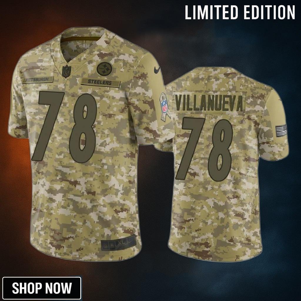 Pittsburgh Steelers Alejandro Villanueva Jersey Nfl Camo Salute To Service