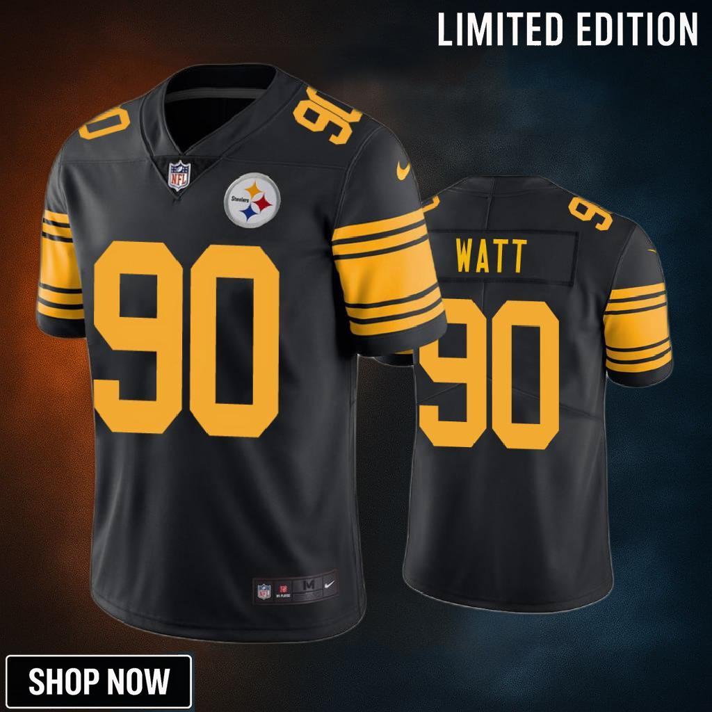 Pittsburgh Steelers T.j. Watt Black Nike Color Rush Limited Jersey