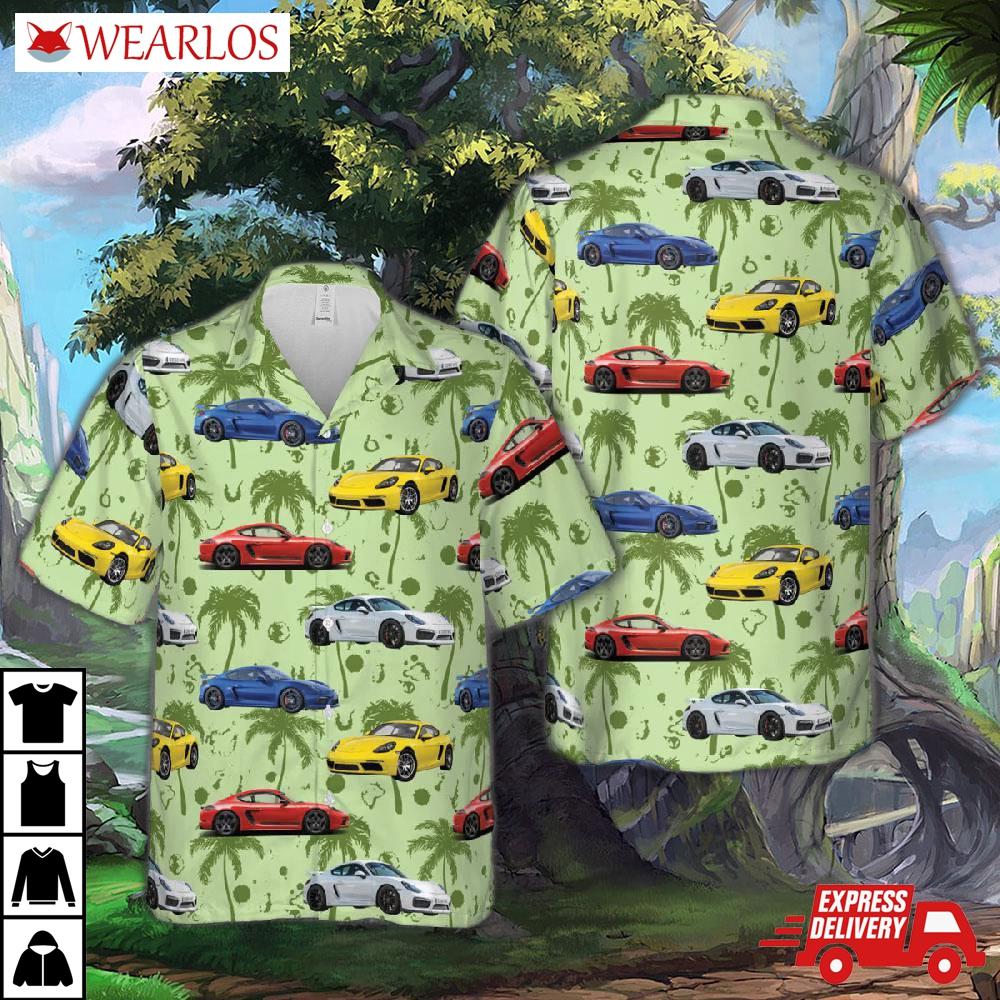 Porsche Cayman 718 Hawaiian Shirt