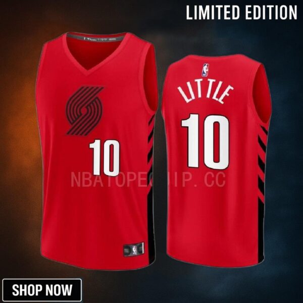 Portland Trail Blazers 10 Nassir Little Statement Edition Men Jersey -23 Fast Break Player Red
