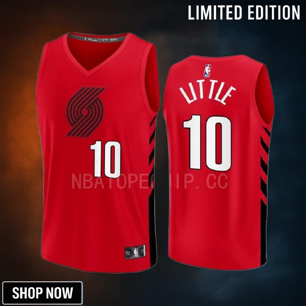 Portland Trail Blazers 10 Nassir Little Statement Edition Men Jersey -23 Fast Break Player Red