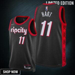 Portland Trail Blazers 11 Josh Hart City Edition Jersey Black - Men