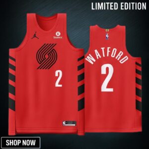 Portland Trail Blazers 2 Trendon Watford Red Jersey -23 Statement Edition