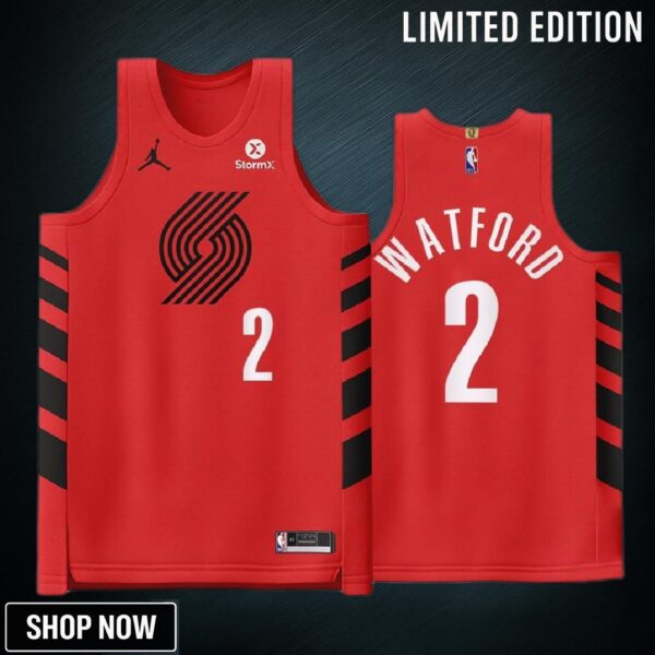 Portland Trail Blazers 2 Trendon Watford Red Jersey -23 Statement Edition