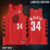 Portland Trail Blazers 34 Jabari Walker Red Jersey -23 Statement Edition
