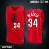 Portland Trail Blazers 34 Jabari Walker Statement Edition Men Jersey -23 Fast Break Player Red
