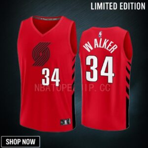 Portland Trail Blazers 34 Jabari Walker Statement Edition Men Jersey -23 Fast Break Player Red