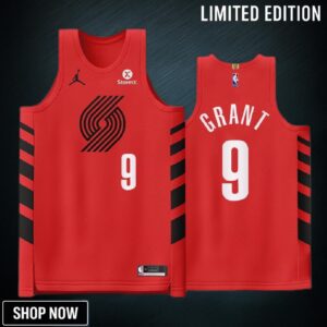 Portland Trail Blazers 9 Jerami Grant Red Jersey -23 Statement Edition