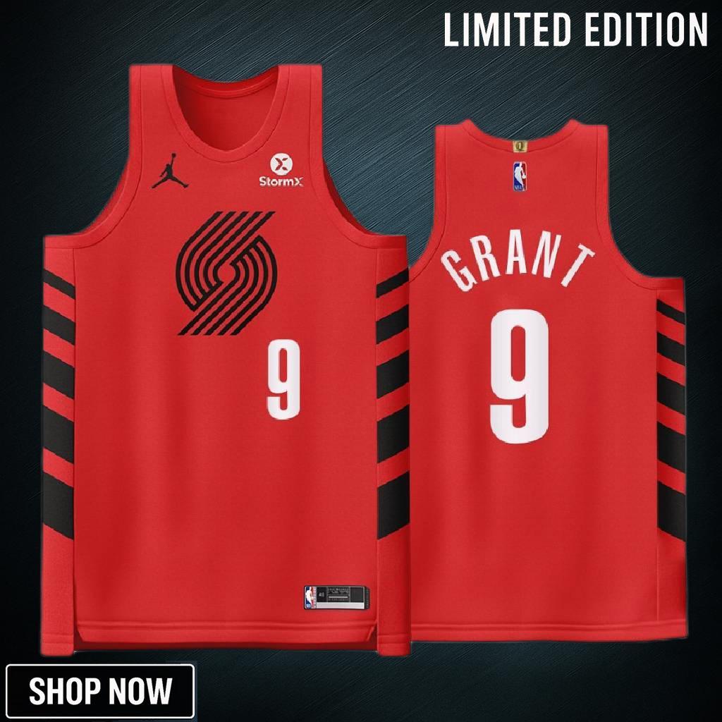Portland Trail Blazers 9 Jerami Grant Red Jersey -23 Statement Edition