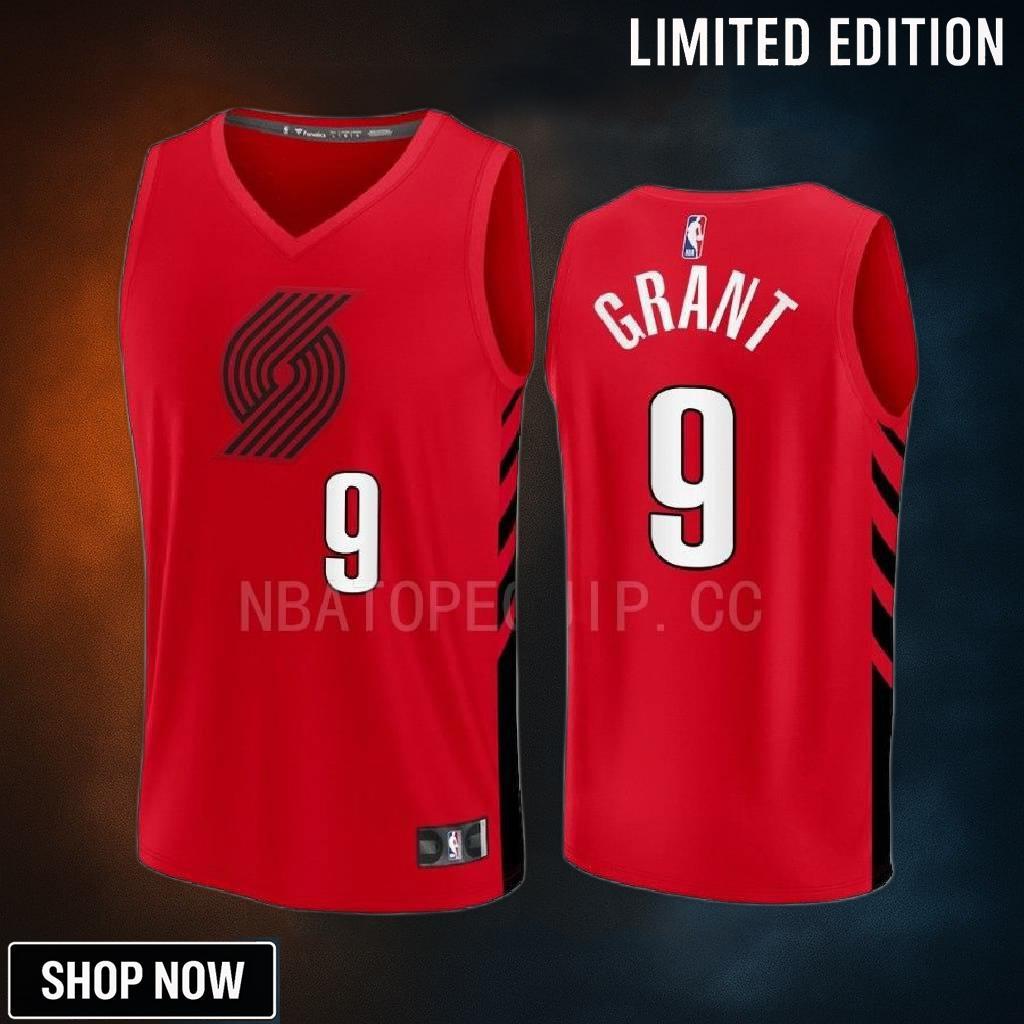 Portland Trail Blazers 9 Jerami Grant Statement Edition Men Jersey -23 Fast Break Player Red