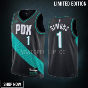 Portland Trail Blazers Anfernee Simons 1 -23 City Edition Black Jersey Swingman