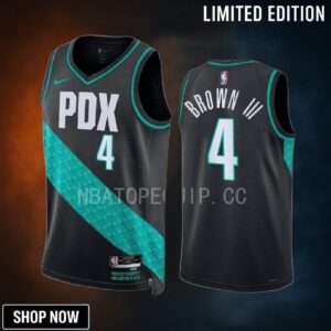 Portland Trail Blazers Greg Brown 3D 4 -23 City Edition Black Jersey Swingman