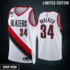 Portland Trail Blazers Jabari Walker 34 -23 Association Edition White Jersey Swingman