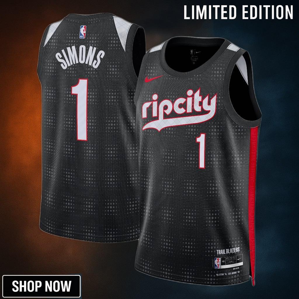 Portland Trail Blazers Nike City Edition Swingman Jersey - Black Anfernee Simons Unisex