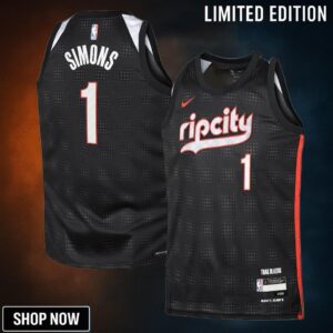 Portland Trail Blazers Nike City Edition Swingman Jersey - Black Anfernee Simons Youth