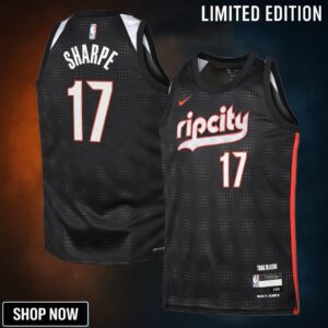 Portland Trail Blazers Nike City Edition Swingman Jersey - Black Shaedon Sharpe Youth
