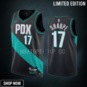Portland Trail Blazers Shaedon Sharpe 17 -23 City Edition Black Jersey Swingman