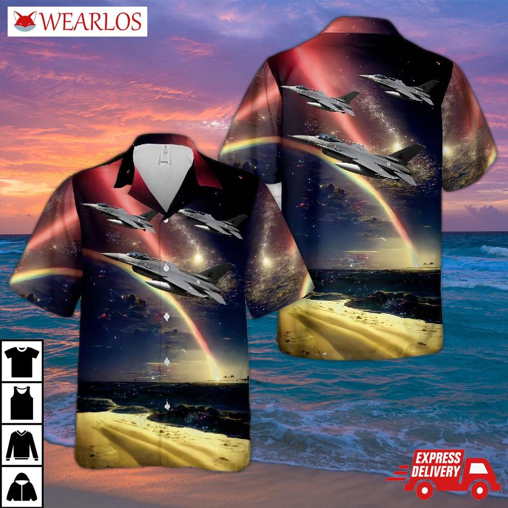 Portuguese Air Force 201 Squadron F-16 Fighting Falcon Hawaiian Shirt