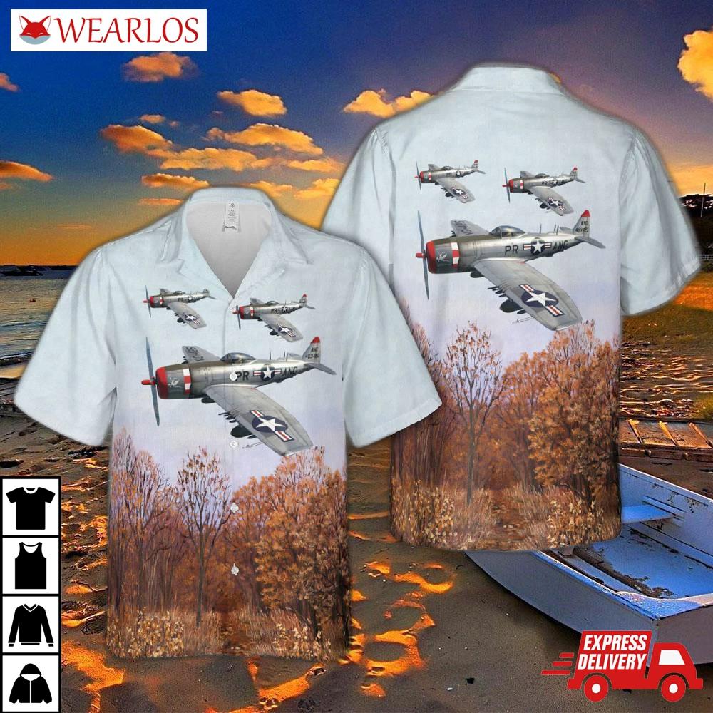 Puerto Rico Air National Guard P-47d Hawaiian Shirt