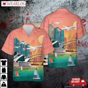 Qantas Airbus A220 Hawaiian Shirt