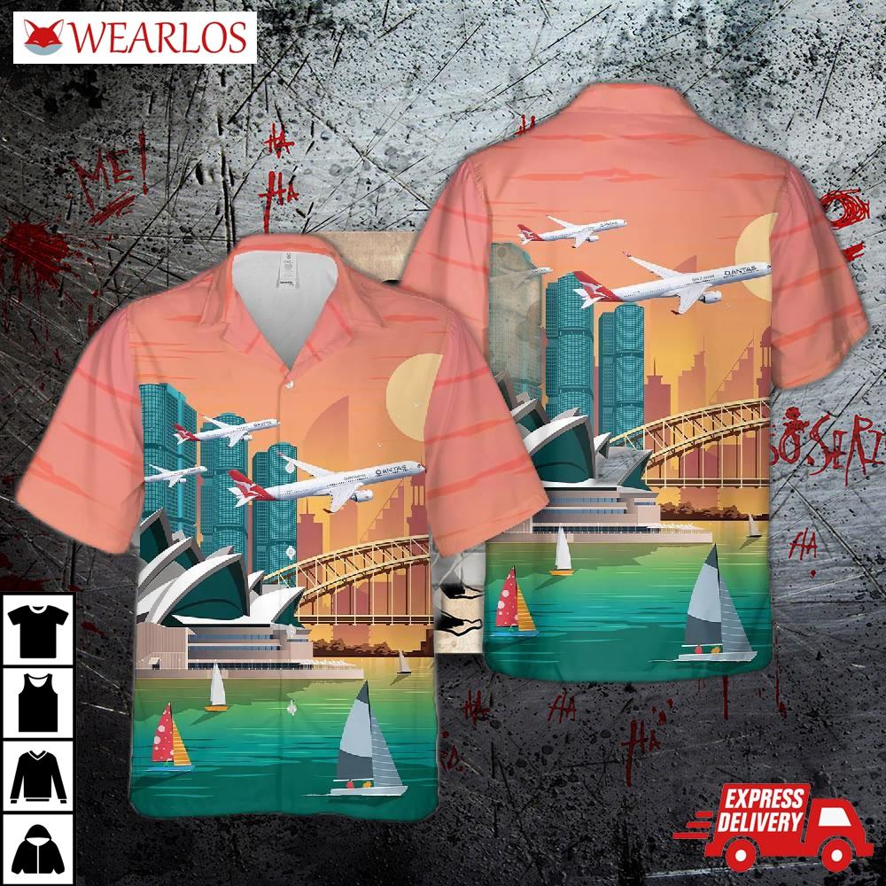 Qantas Airbus A220 Hawaiian Shirt