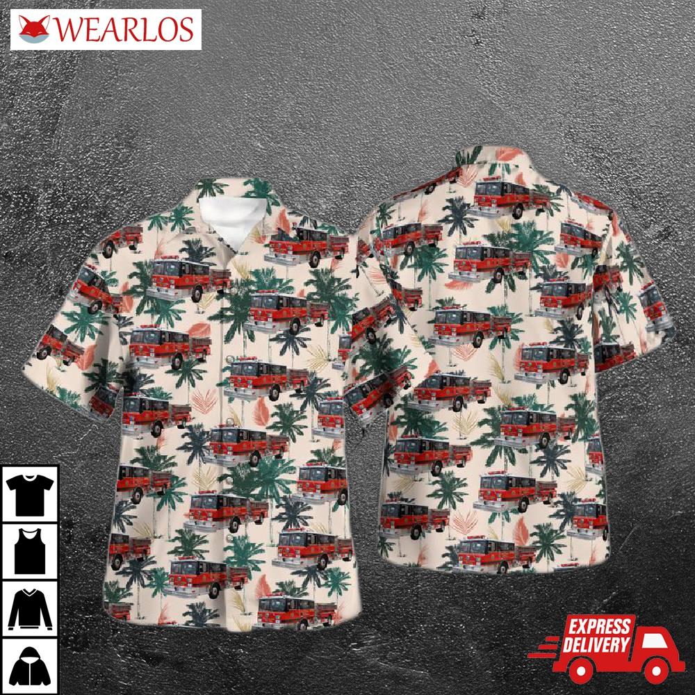 Queens New York Broad Channel Volunteer Fire Department Hawaiian Shirt